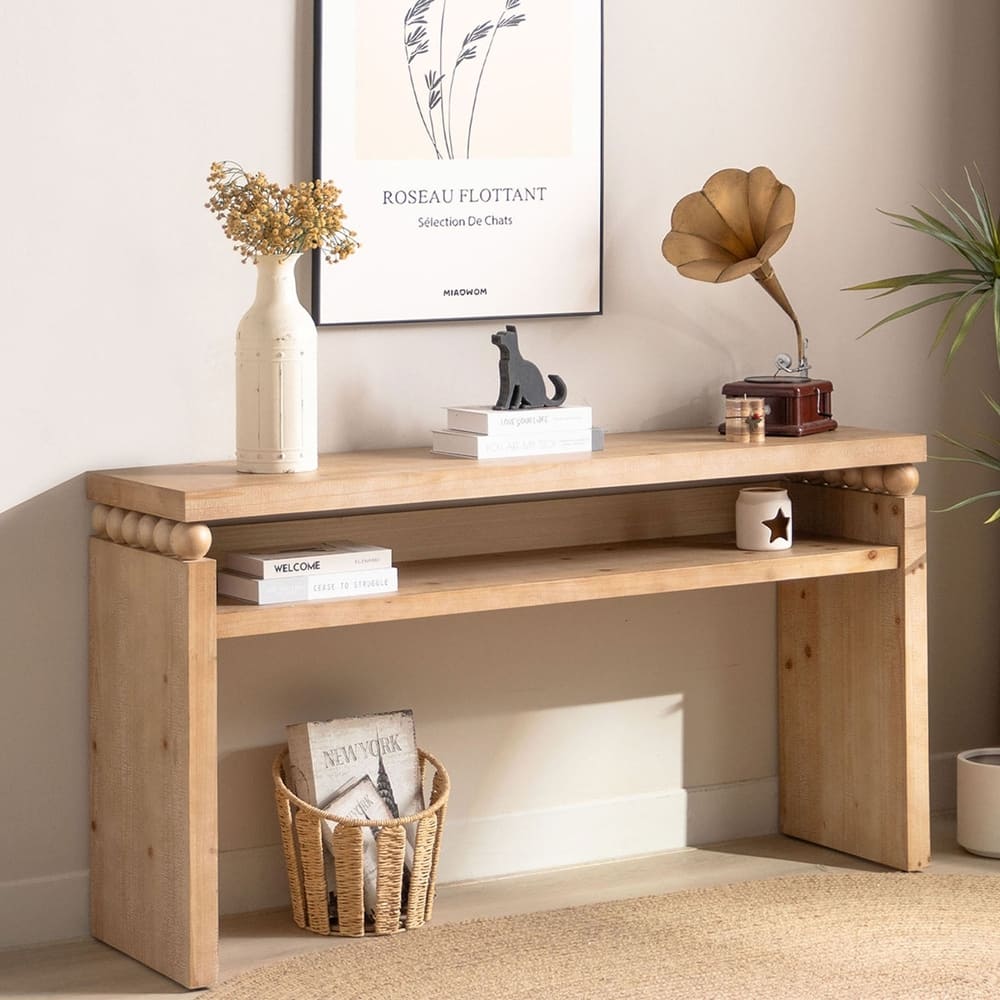 Modern Rustic Natural Wood Console Table Sofa Table