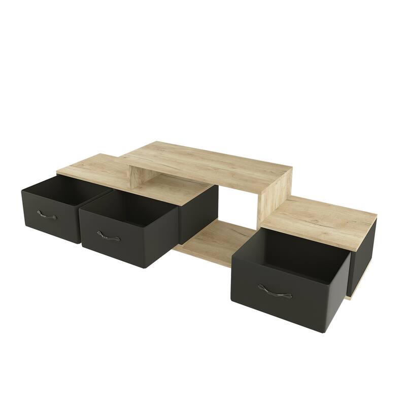 Minimalist Mordern TV Stand with 3 Easy Open Fabrics Drawers, TV