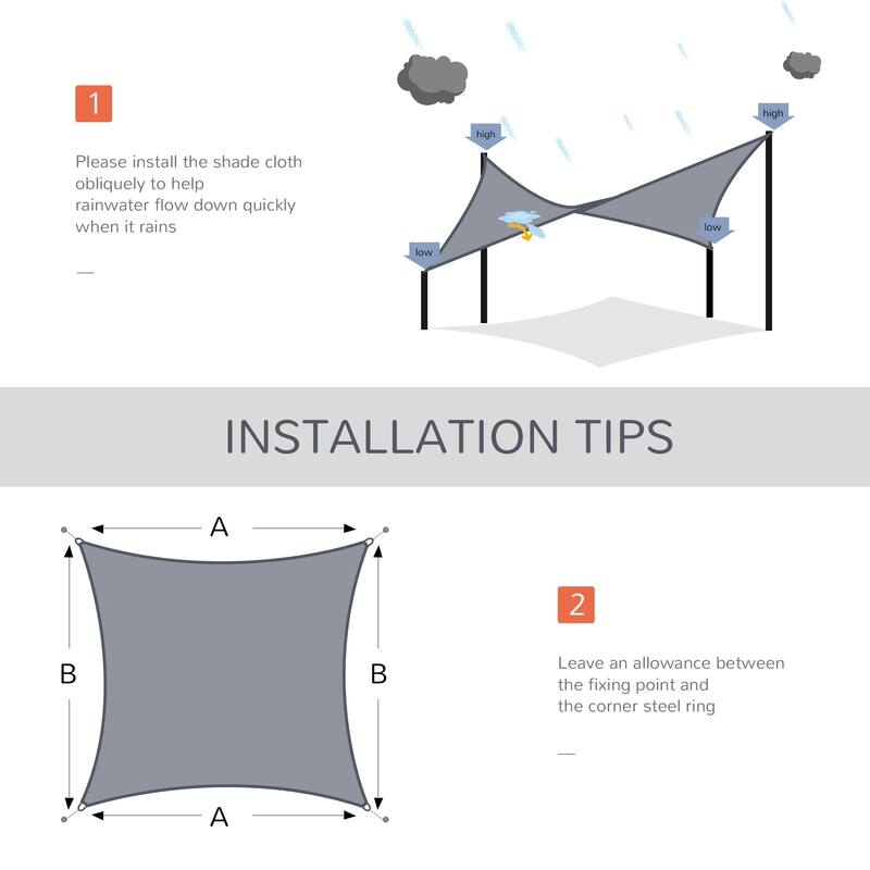 Outsunny 13' x 20' Rectangular Sun Shade Sail Canopy