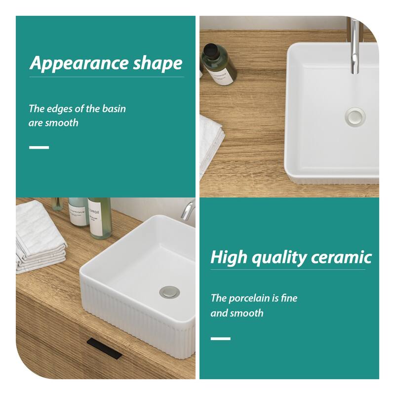 Square Countertop Ceramic Sink