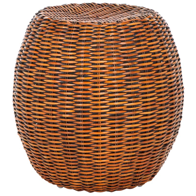 SAFAVIEH Zemrije Brown/ Multi Stool - 17Wx17Dx18H