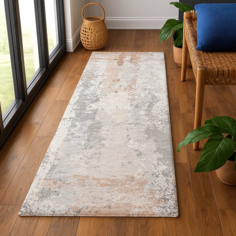 Premium Washable Super Soft Contemporary Mayfield Rug - Coral - 2'3" x 7'6"