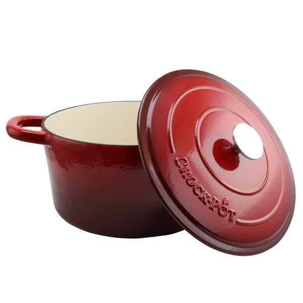 Crock Pot Artisan 7 Quart Round Cast Iron Dutch Oven in Scarlet Red - On  Sale - Bed Bath & Beyond - 36953702