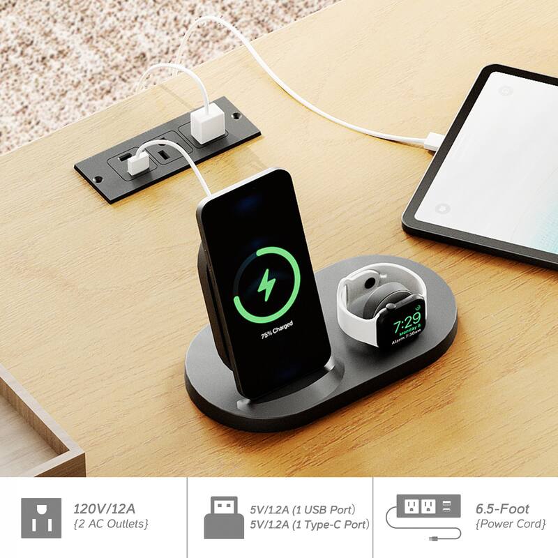 WAMPAT Home Office Furniture Set, 58" Executive Desk with Cabinet, 2-Column 71" Tall Bookcase with Doors and Adjustable Shelves