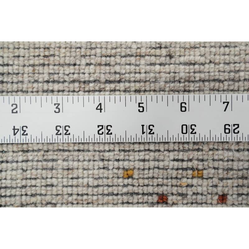 Hand Knotted Oriental 100% Wool Carpet Tribal Animal Pictorial Beige & Ivories Gabbeh Area Rug - 7' 10'' X 5' 1''