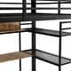preview thumbnail 8 of 6, Full Size Metal Loft Bed with Built-in Wardrobe,Drawer,Desk & Shelves