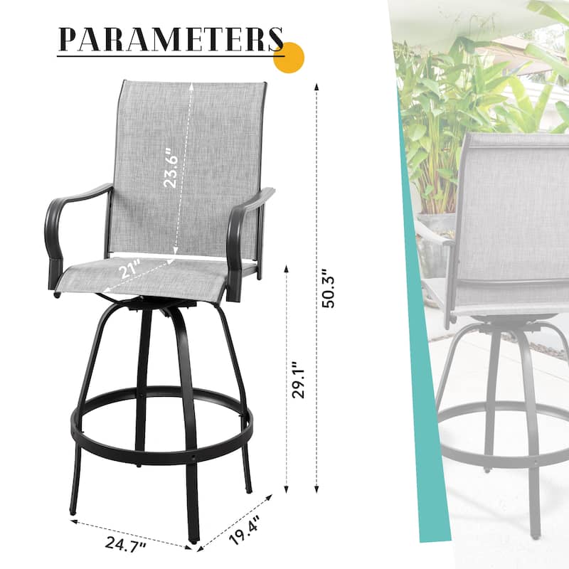 Futzca Patio Swivel Bar Bistro Set or Swivel Bar Stools