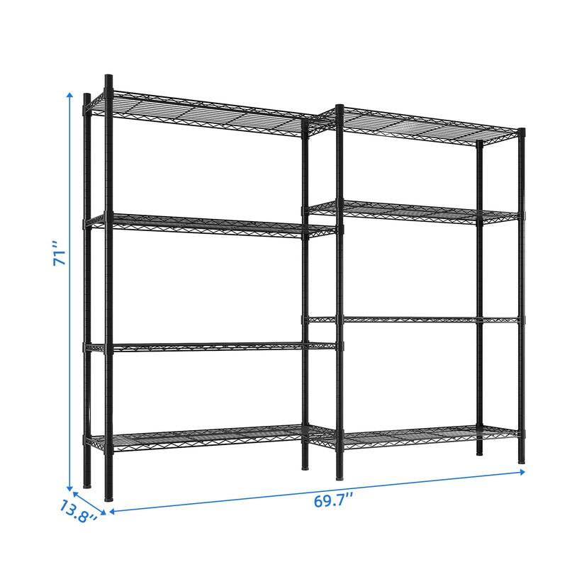 62.9''W Adjustable Storage Shelves NSF Wire Shelving Unit Multiple rows ...
