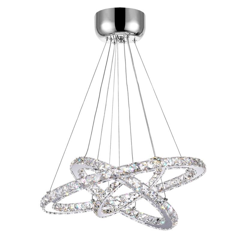 Ring LED Chandelier With Chrome Finish - Stainless Steel - Stainless Steel