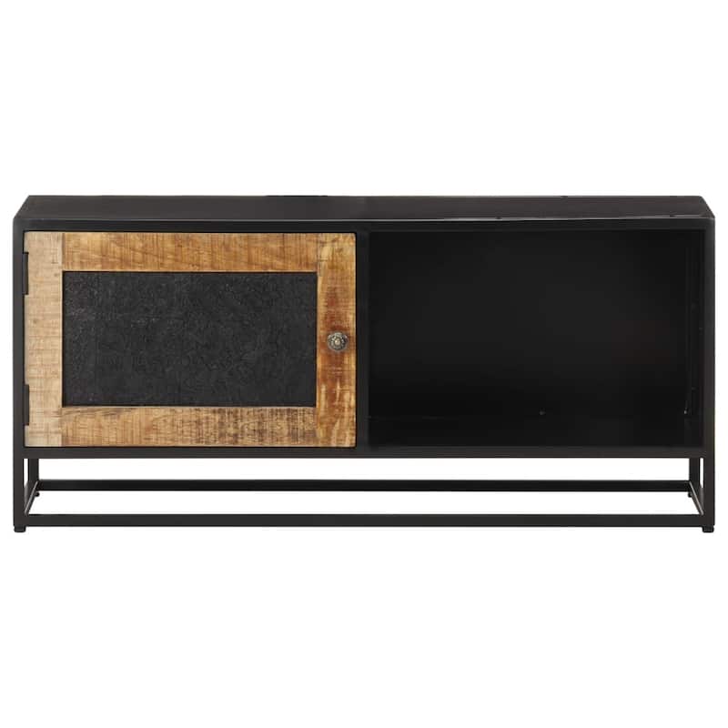 vidaXL TV Stand 35.4"x11.8"x15.7" Rough Mango Wood - 35.4" x 11.8" x 15.7"