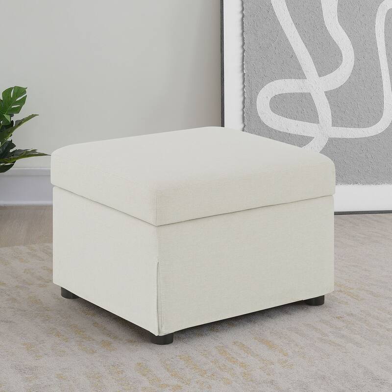 Upholstered Storage Ottoman with Hydraulic Lift Top
