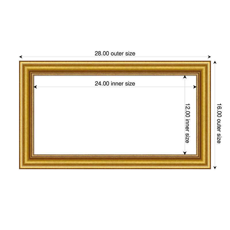 Amanti Art Townhouse Gold Framed Dry Erase Magnetic Board - 28 x 16 in