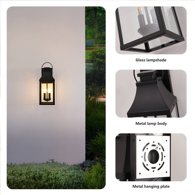Outdoor Black Wall Lantern Sconce Light