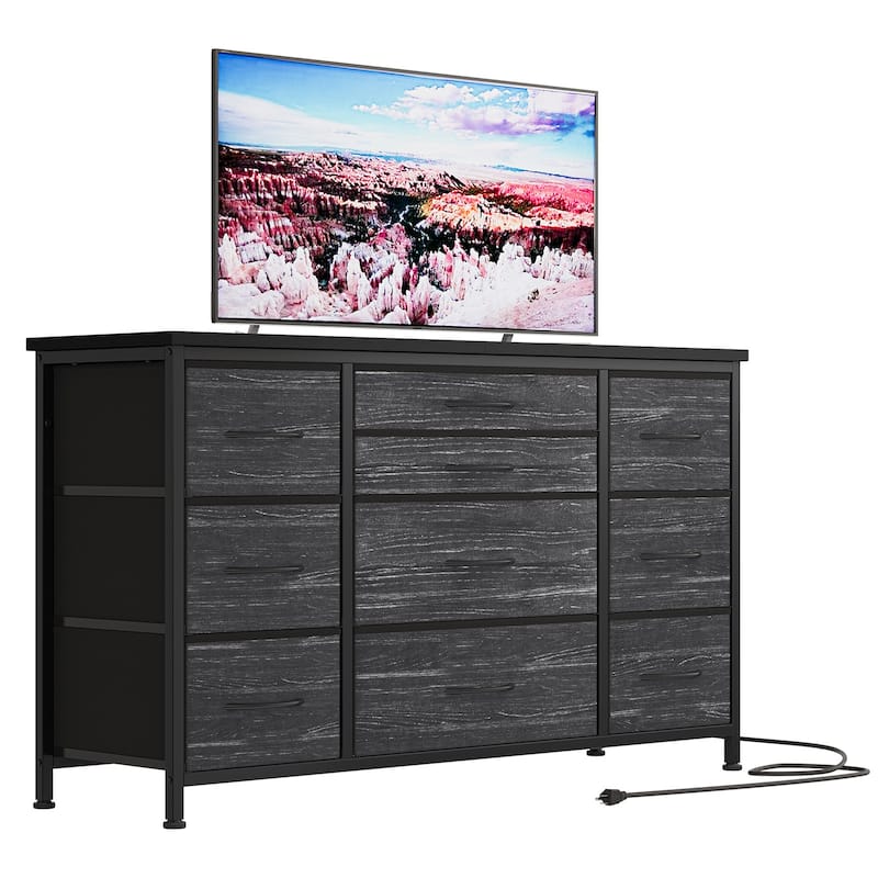 55'' Long TV Stand with Power Outlet Entertainment Center