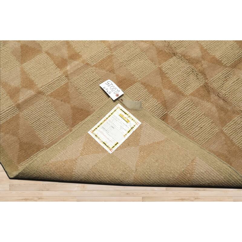 5'9''x9 Hand Knotted Wool Moss Tibetan Modern & Contemporary Loop n cut pile Rug - 5' 9'' x 9'