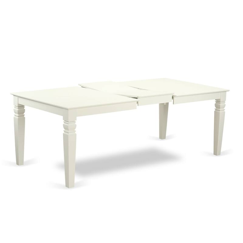East West Furniture Dining Room Table Set- a Rectangle Kitchen Table and Dining Chairs, Linen White (Pieces Options)