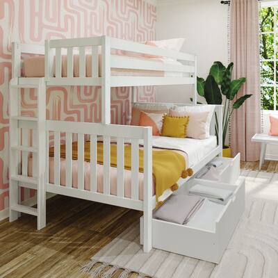 Max and Lily Twin over Full Bunk Bed with Ladder and Storage Drawers
