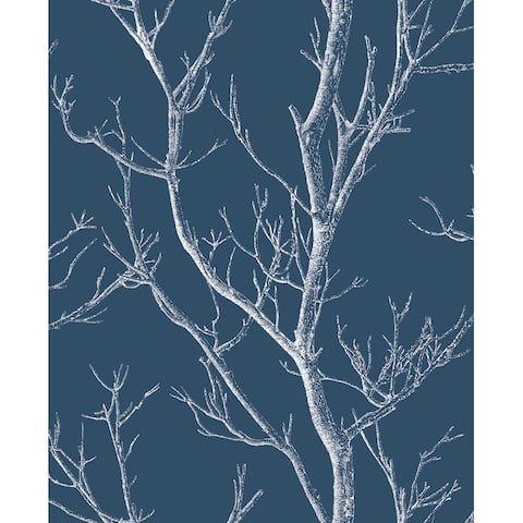 Blue Silhouette Tree Wallpaper
