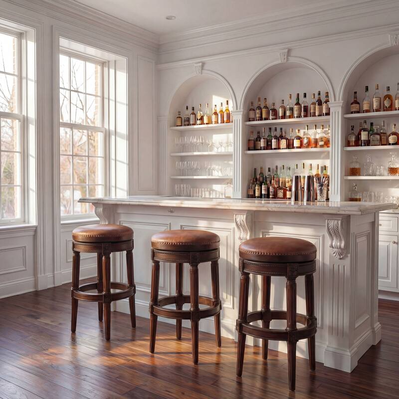 New Ridge Home Goods Chapman Backless Swivel 31"H Bar-Height Stool