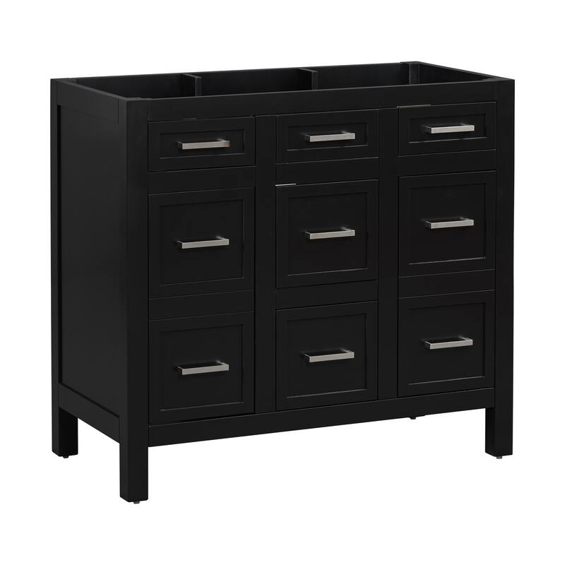 2-Door 4-Drawer Bathroom Vanity Cabinet with Durable Construction and Flexible Storage(Sink not included) - 17.8in L