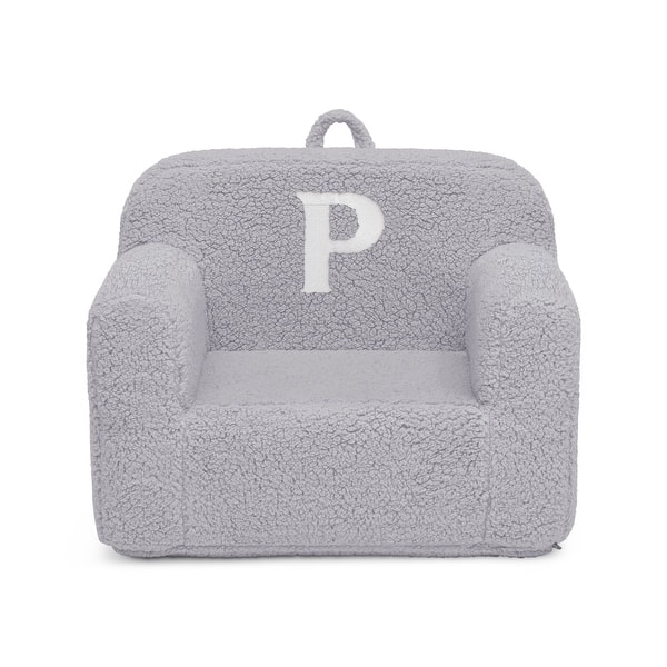 slide 2 of 4, Personalized Monogram Cozee Sherpa Chair - Customize with Letter P - Foam Kids Chair for Ages 18 Months and Up