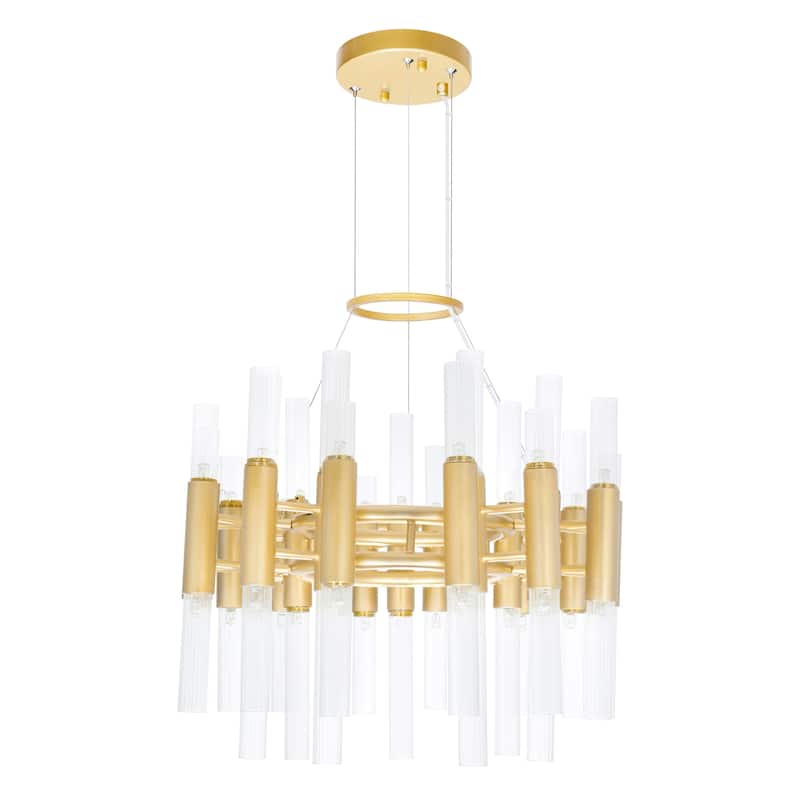 Orgue 42 Light Chandelier With Satin Gold Finish - Satin Gold
