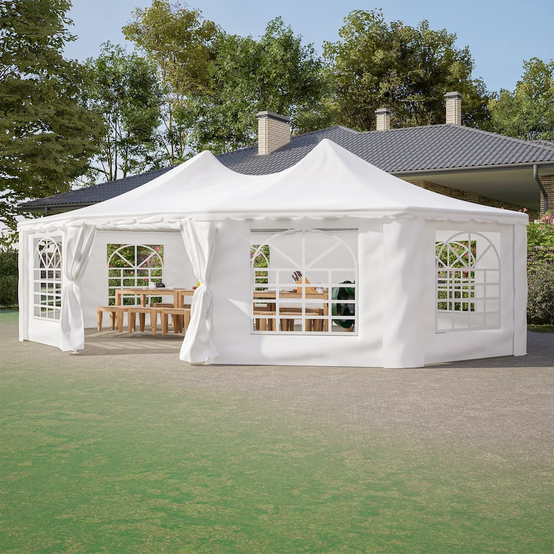 GDFStudio - Nashua Waterproof Event Protection Outdoor Gazebo Pavilion Shelter Tent