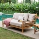preview thumbnail 1 of 22, Cambridge Casual Lowell Teak Patio Daybed with Cushion Natural Teak/Beige Cushion