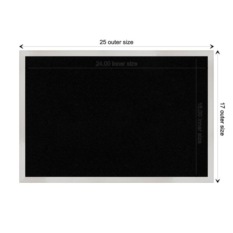 Svelte Wood Framed Black Corkboard Bulletin Board - Svelte Silver - Board Size 24x16