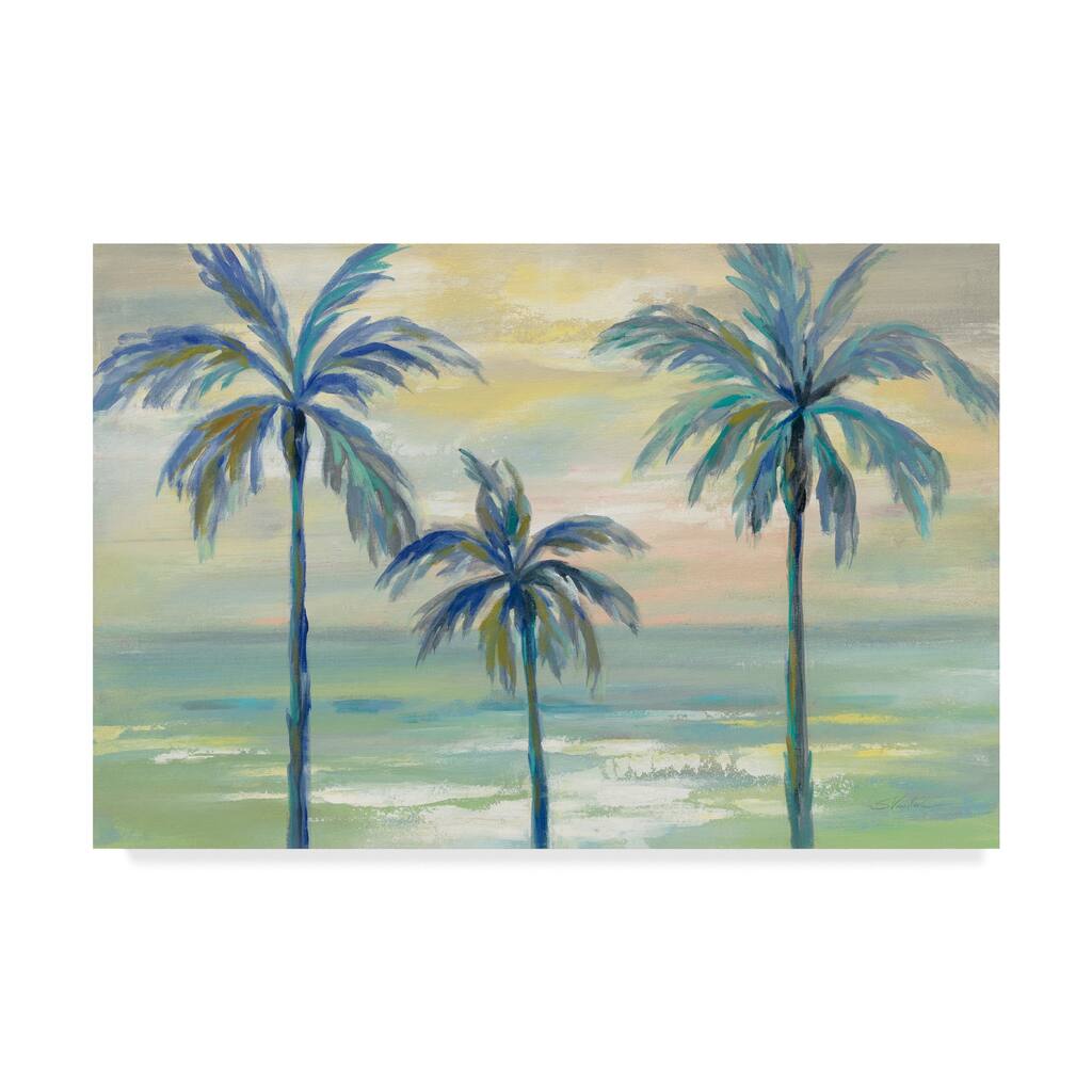 Silvia Vassileva 'Marine Layer Palms' Canvas Art