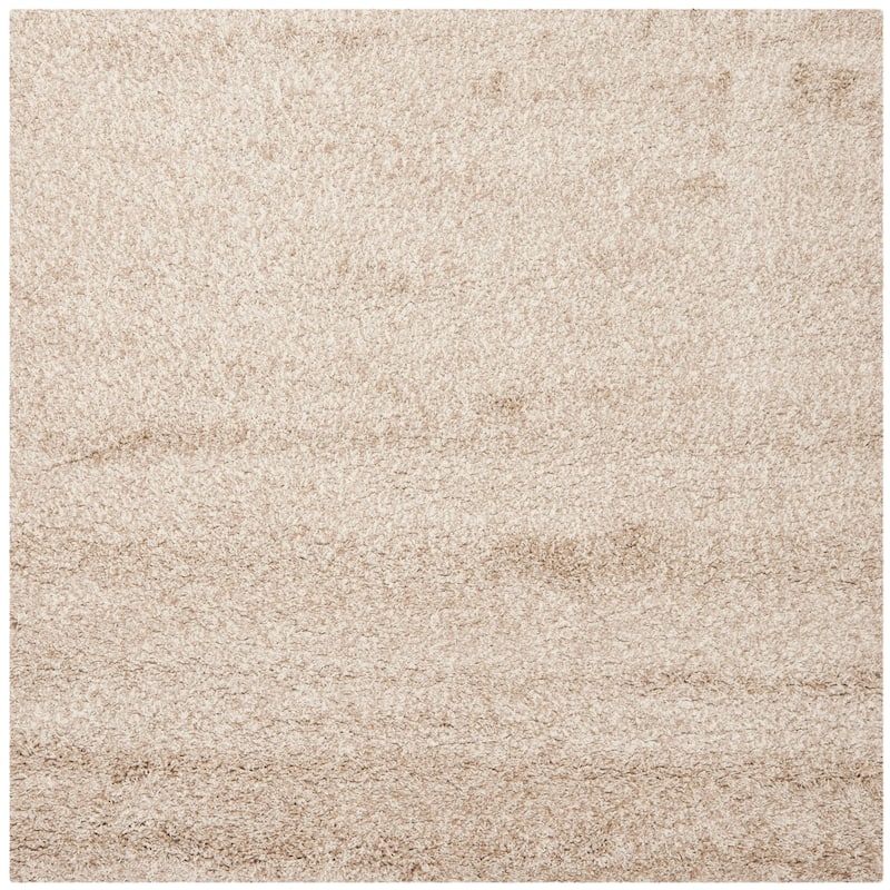 SAFAVIEH Santa Monica Shag Einara 2-inch Thick Area Rug - 6'7" Square - Beige - Square