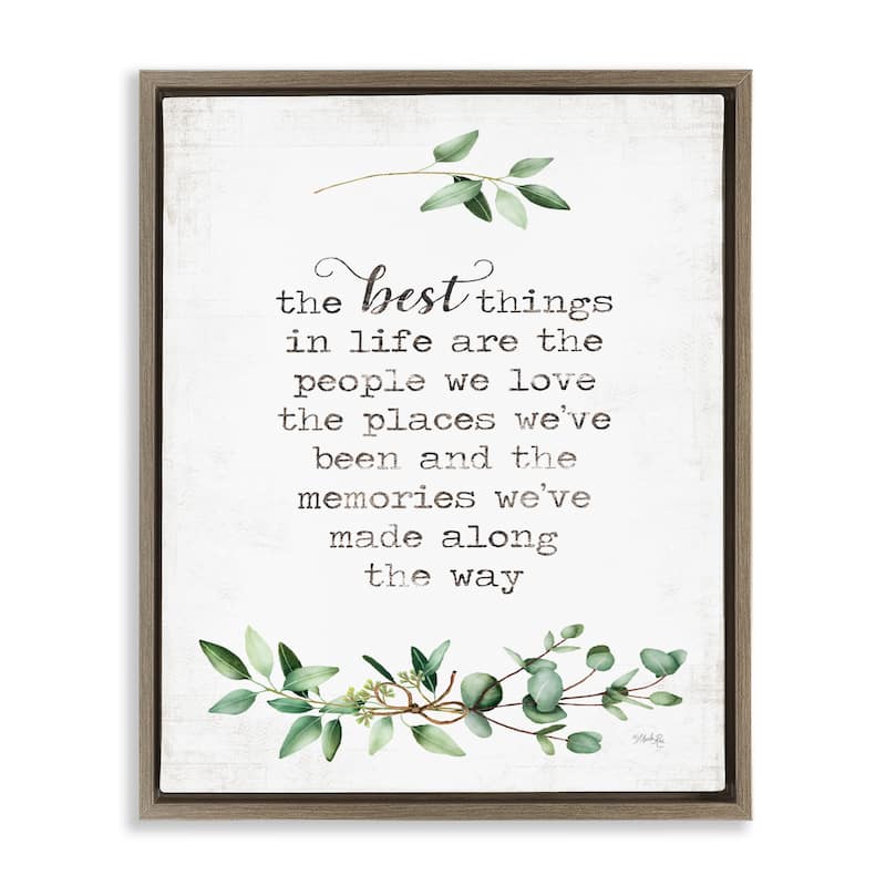 Stupell The Best Things In Life Are People Plants Typography Floater Frame - Green