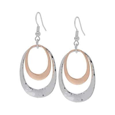 Victoria Townsend Two Tone Plated 3 Layer Dangle Earrings
