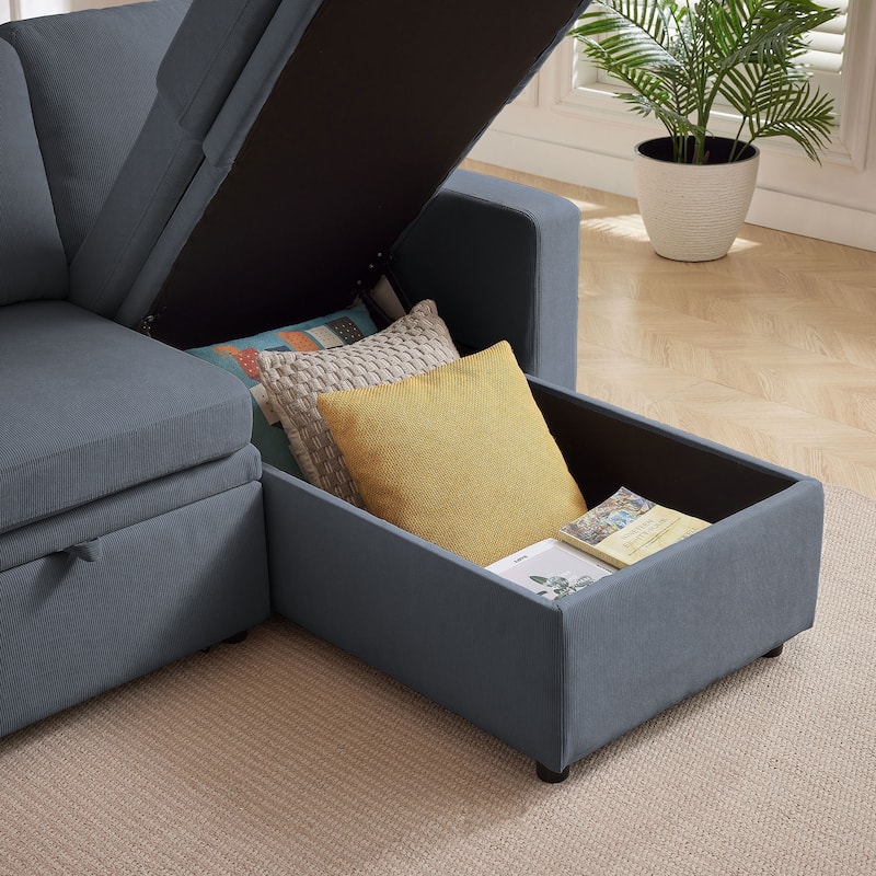 78.94" Striped Fabric Sleeper Sofa