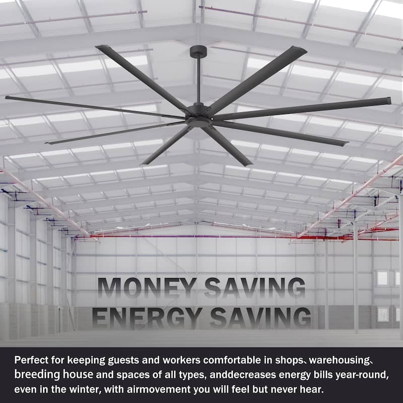 72"/84"/96"/120"/144" Extra Larger HVLS Commercial Ceiling Fan with Remote and Aluminum Blades
