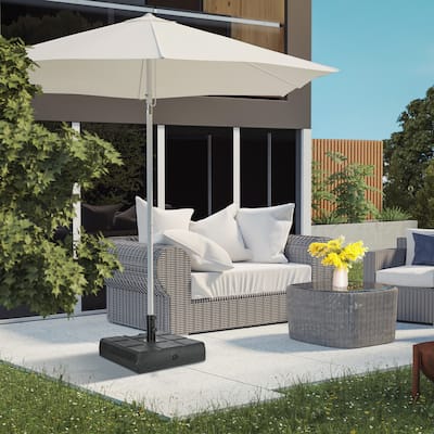 Outsunny 88 lbs. Fillable Umbrella Base with Steel Umbrella Holder for 1.25", 1.5" or 2" Umbrella Poles