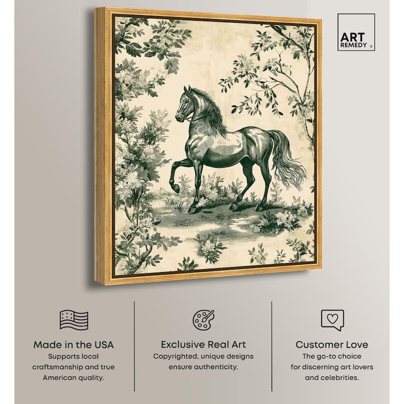 Equestrian Etching Canvas by Art Remedy