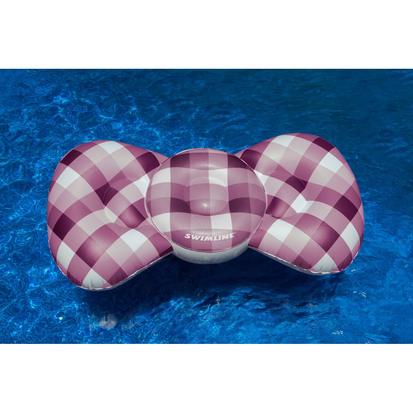 Inflatable Purple and White Checkered Bow Tie Lounge Swimming Pool ...