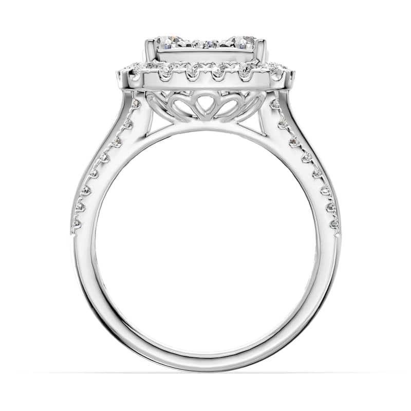 AEON Luminara Royale Cushion 1.50ct Lab Grown Diamond Cluster Halo Ring