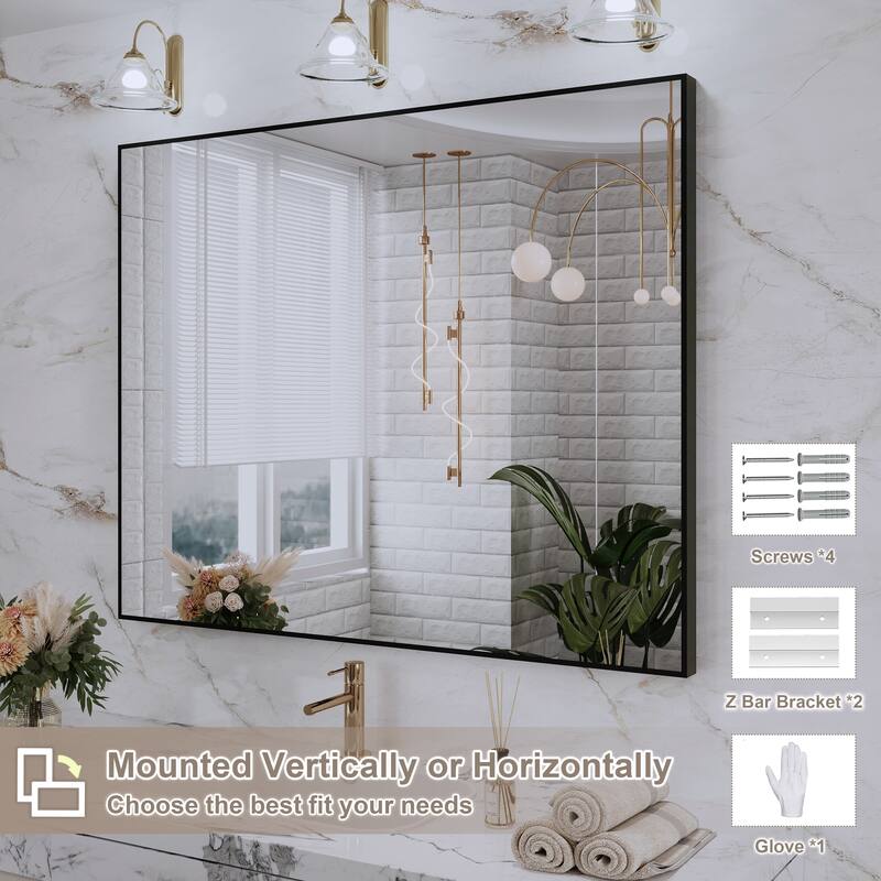 QuivaraView Wall Mounted Aluminum Frame Bathroom Vanity Mirror