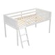preview thumbnail 11 of 12, White Twin Size Low Solid Wood Loft Bed with Ladder and Safety Fence for Children