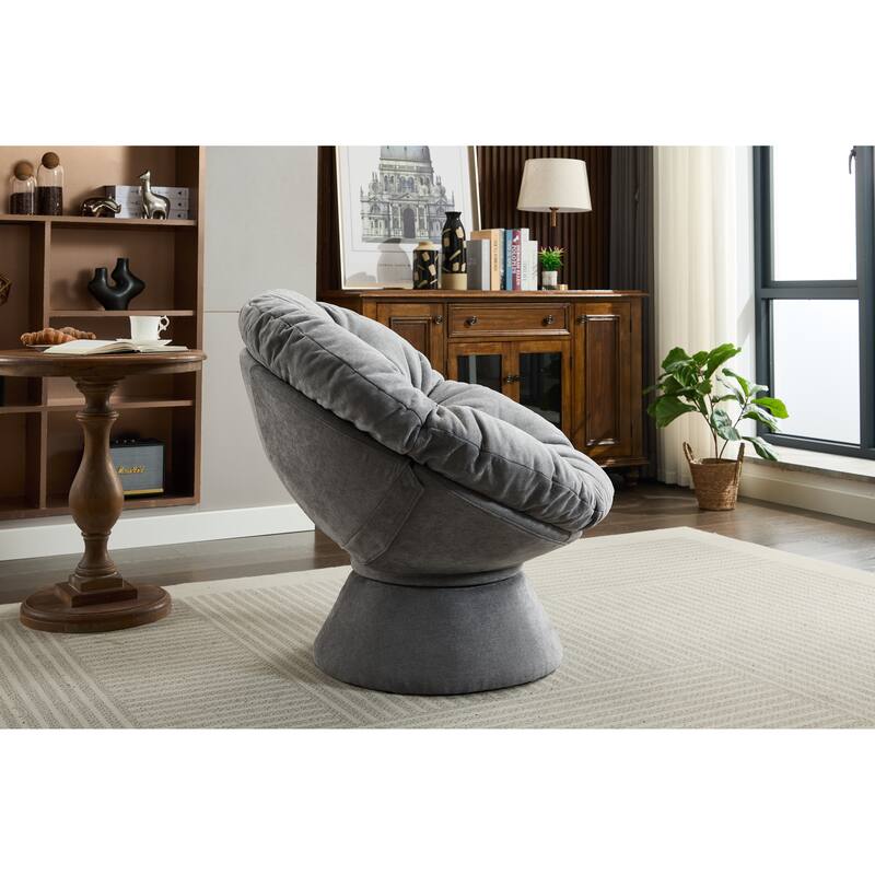 Oversized Swivel Accent Chair, 360-Degree Swivel Barrel Chair, Papasan Chair for Living Room and Bedroom Comfort