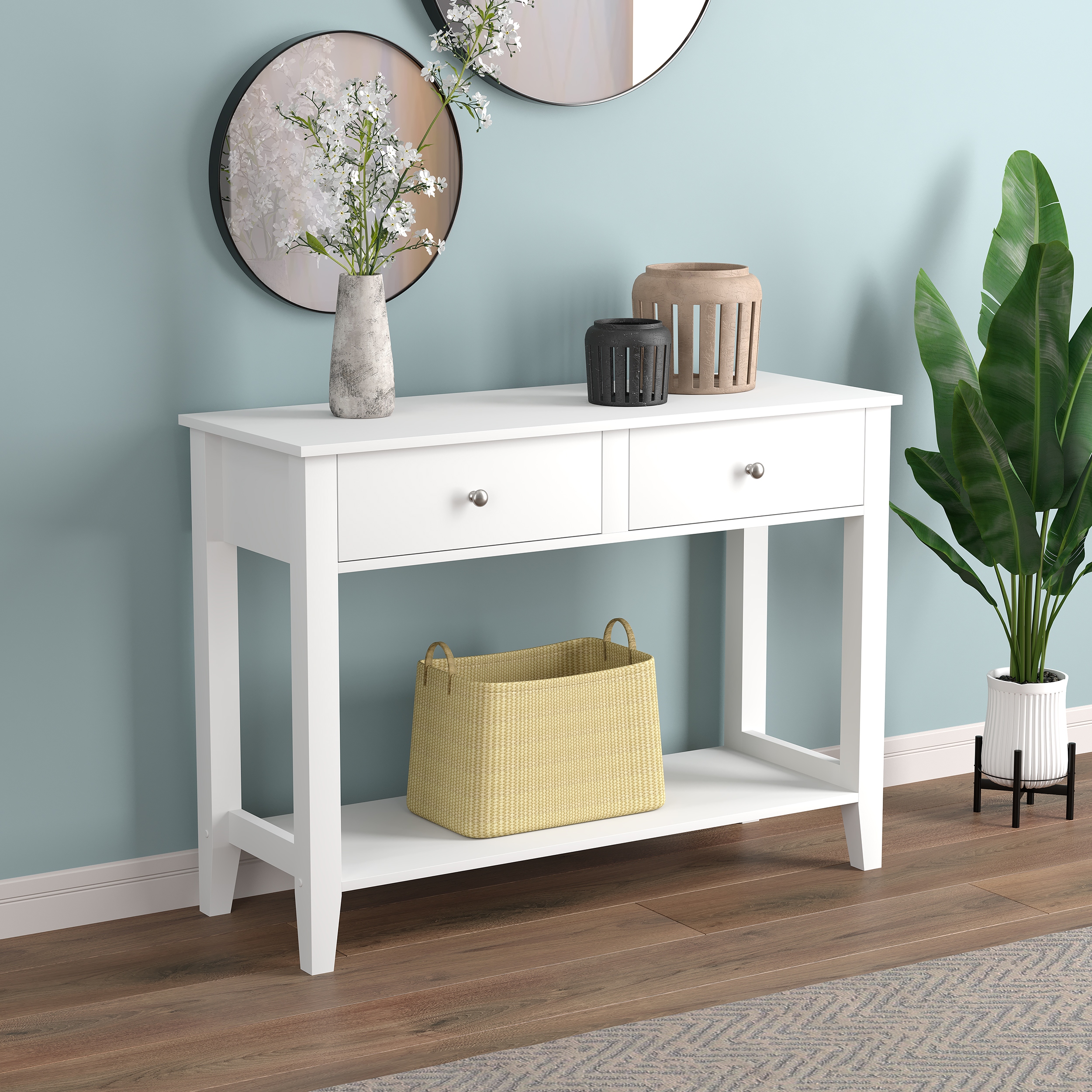 White top entryway console