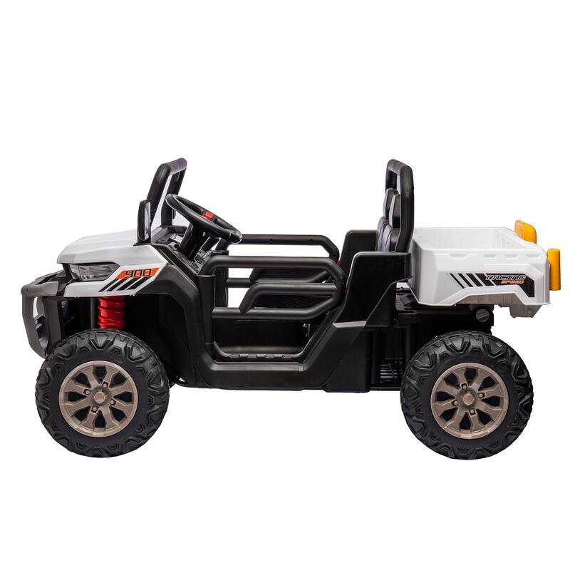 Kids 24V Ride-On Dump Truck with Remote Control, LED Lights, Shovel, and Storage - 2-Seater Electric UTV for Boys & Girls