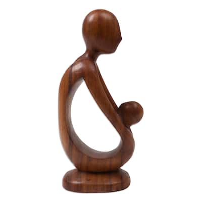 Novica Handmade Fathers Love Wood Statuette