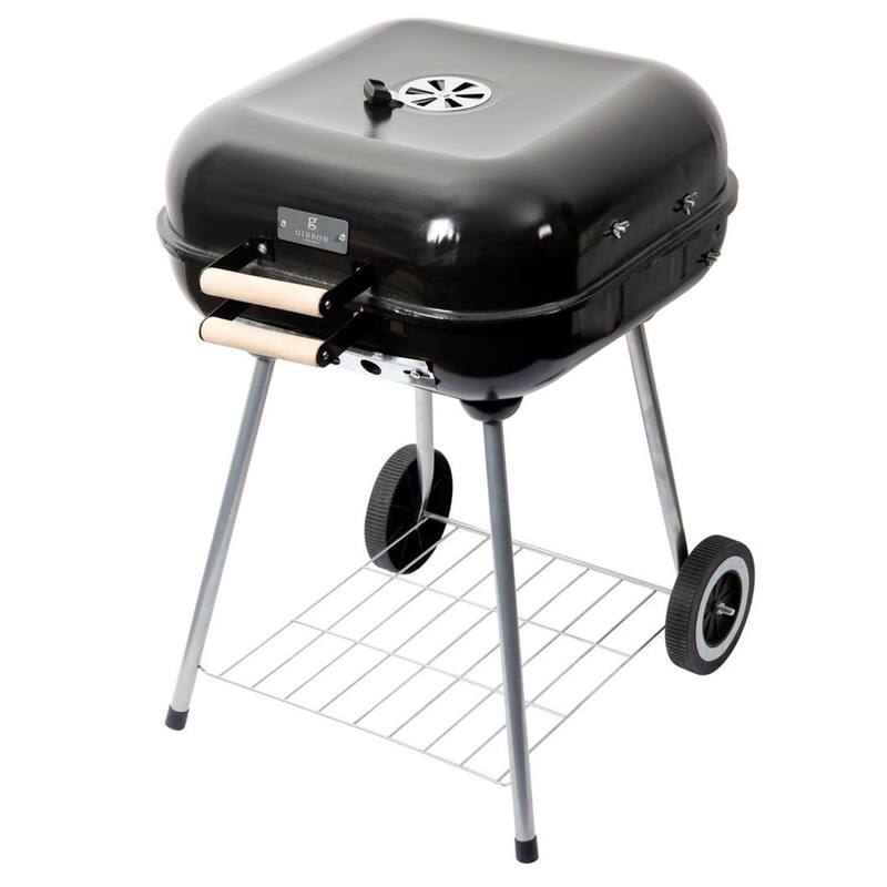 Amara 18 Inch Ultra Portable BBQ Grill in Black with Stay-Cool Wood Handles