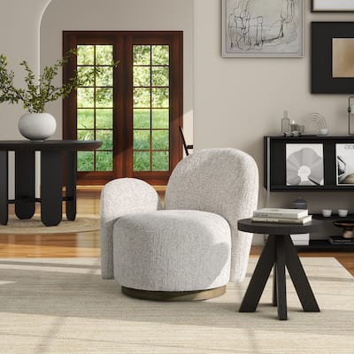 Duo 31.5" Single Curved Arm Swivel Accent Chair