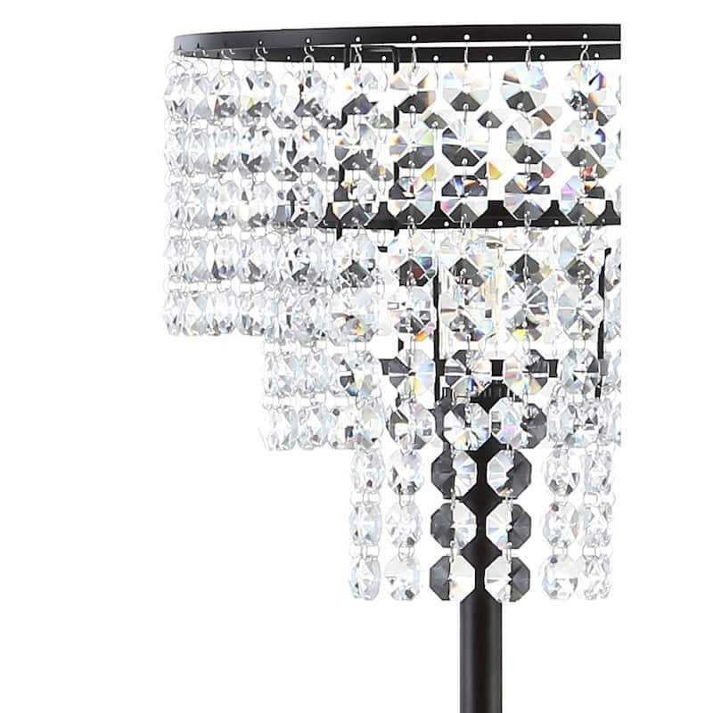 Cayla 60" Crystal/Metal Floor Lamp, Bronze / Clear by JONATHAN Y - 60" H x 14" W x 14" D