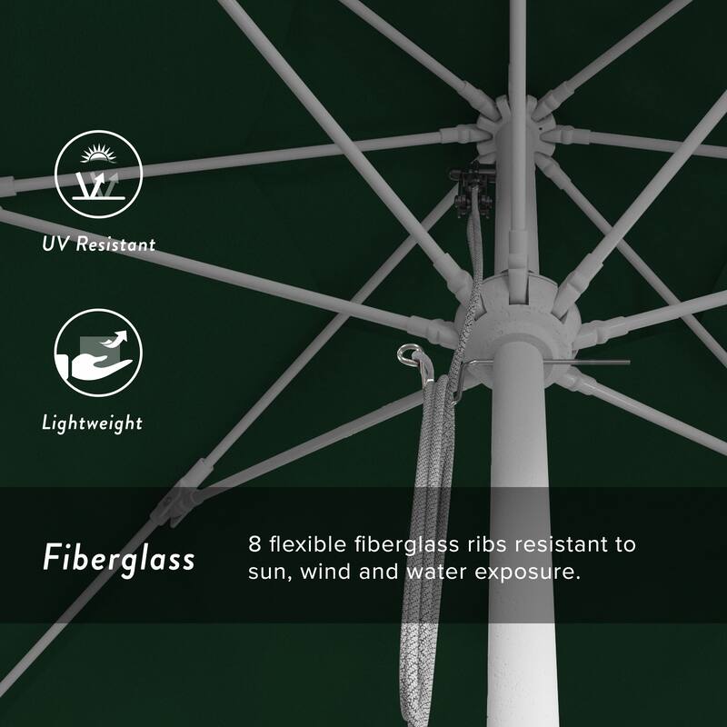 California Umbrella 11' Venture Series Patio Umbrella,White Aluminum Pole Fiberglass Ribs Pulley Lift Olefin