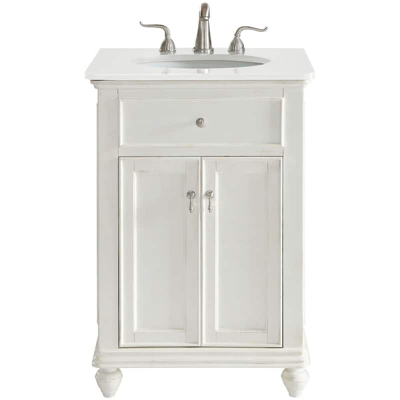 Elegant Lighting VF12324-VW Otto 24" Free Standing Single Basin Vanity - Antique White